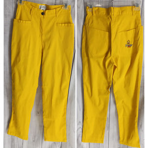 RARE VTG 90s JC de Castelbajac TWEETY Canary Yellow Slim Pants US 0 Looney Tunes